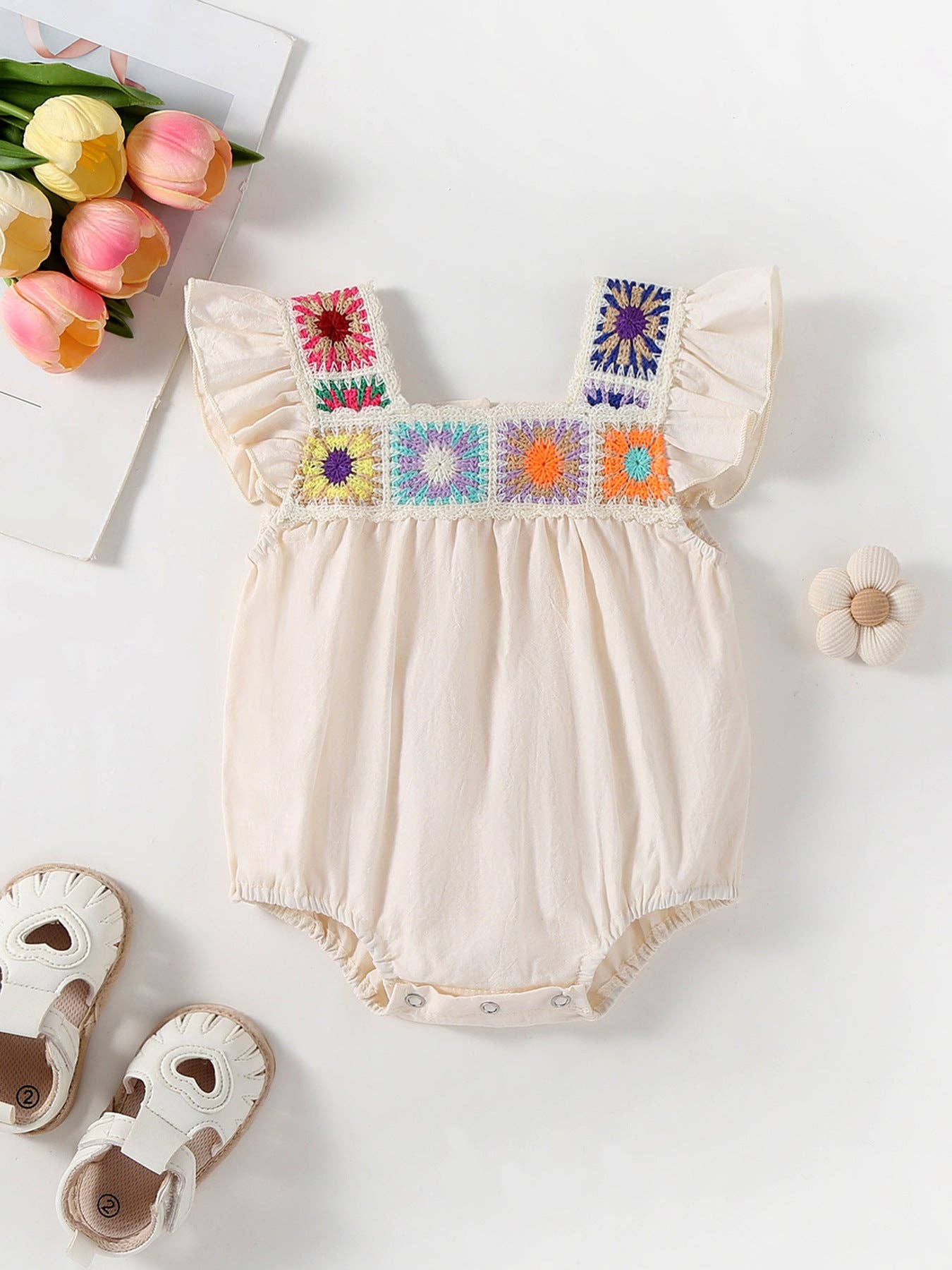 Crochet Ruffle Romper