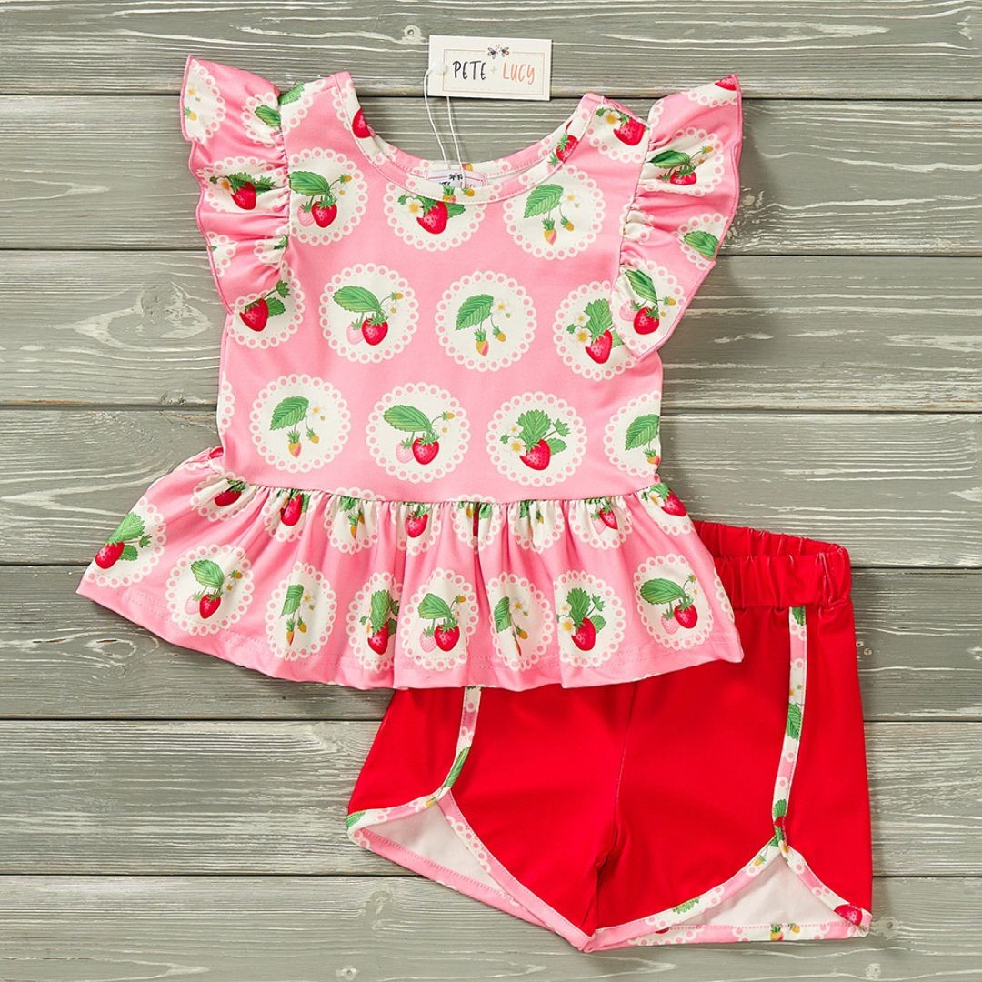 Summer Strawberries Short Set